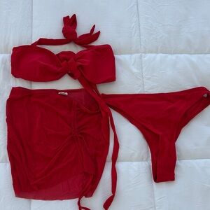 SHEIN Red Bikini 3pc set